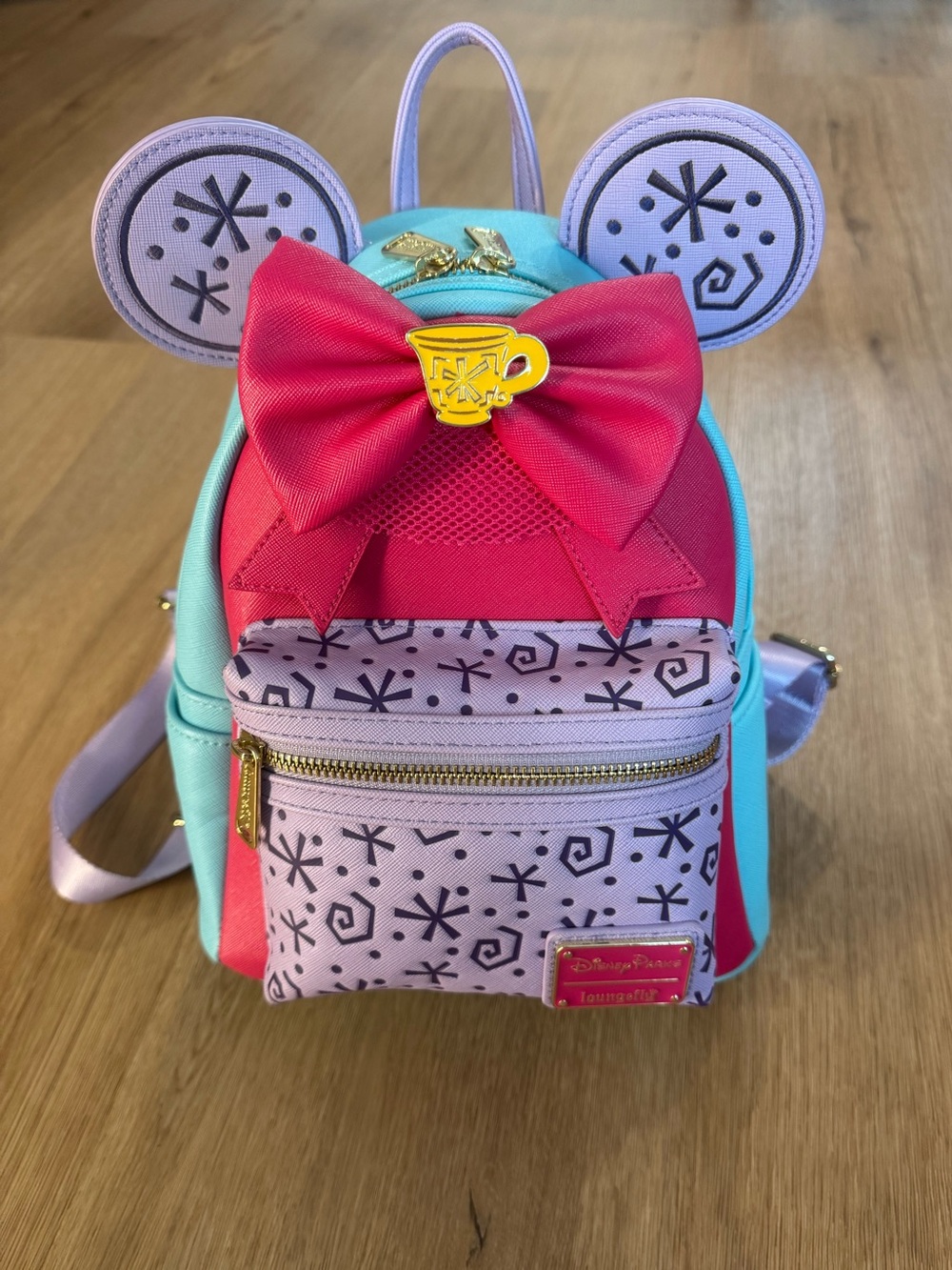 Disney Parks Minnie Tea Party Loungefly Backpack Main Attraction Teacups